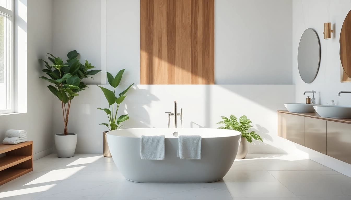 Transform your space with a stunning bathroom renovation near me featuring luxurious fixtures and serene design.
