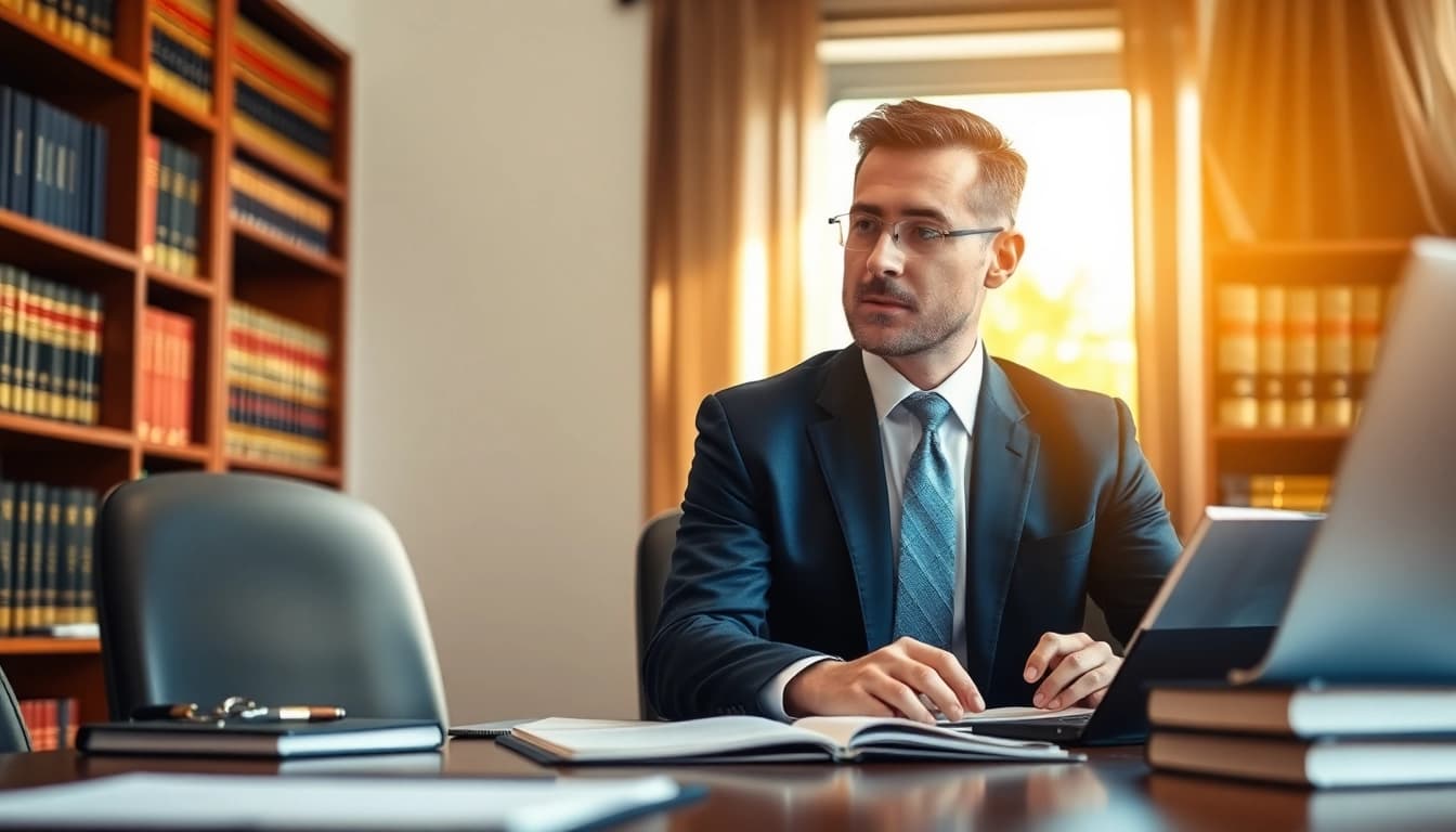 clearwater truck accident attorney providing consultation in a professional legal office setting