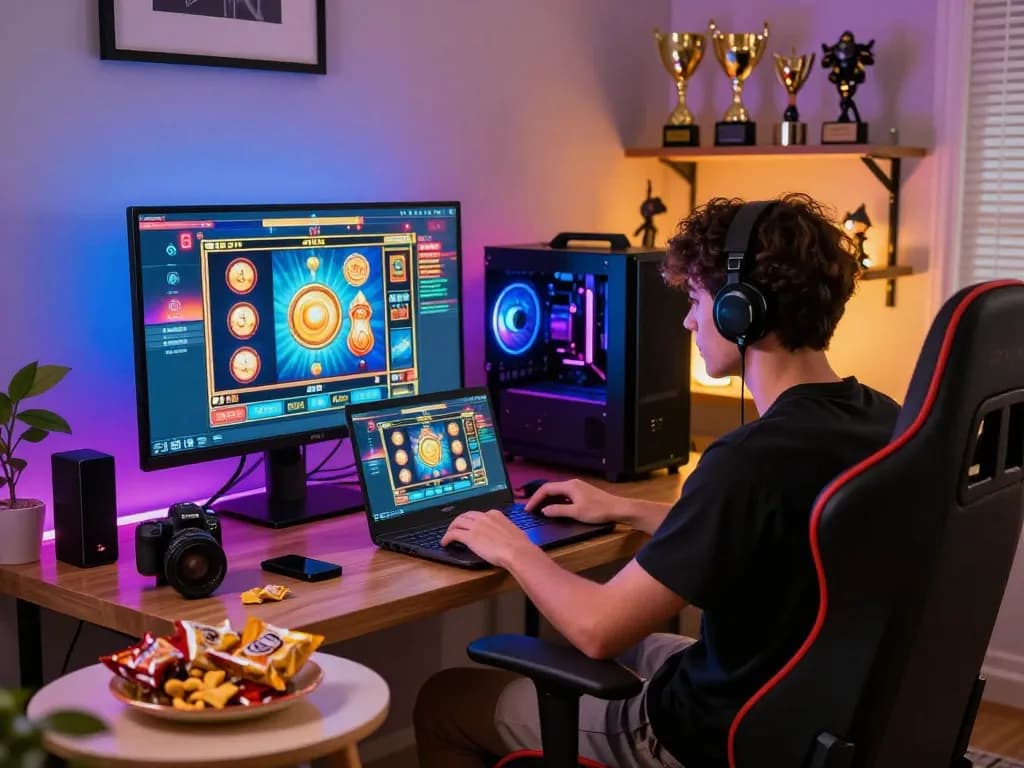 Suasana permainan online yang menarik dengan kegembiraan situs gacor di dalam ruangan yang nyaman.