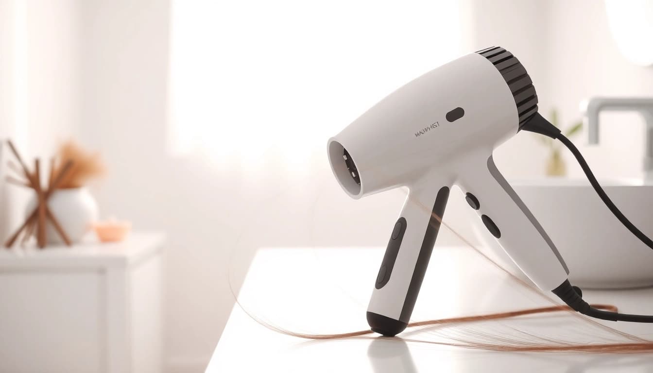 Using a hair dryer for fine hair to achieve smooth, voluminous results.