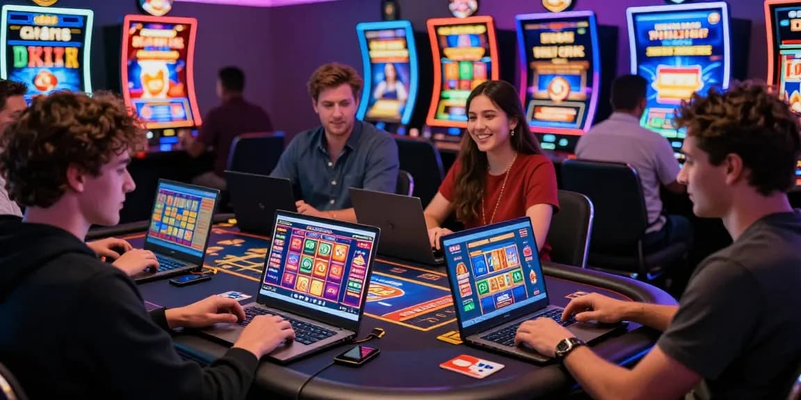 Engaging online casino scene showcasing players using scoarch.org.uk for Visa and Mastercard gaming excitement.