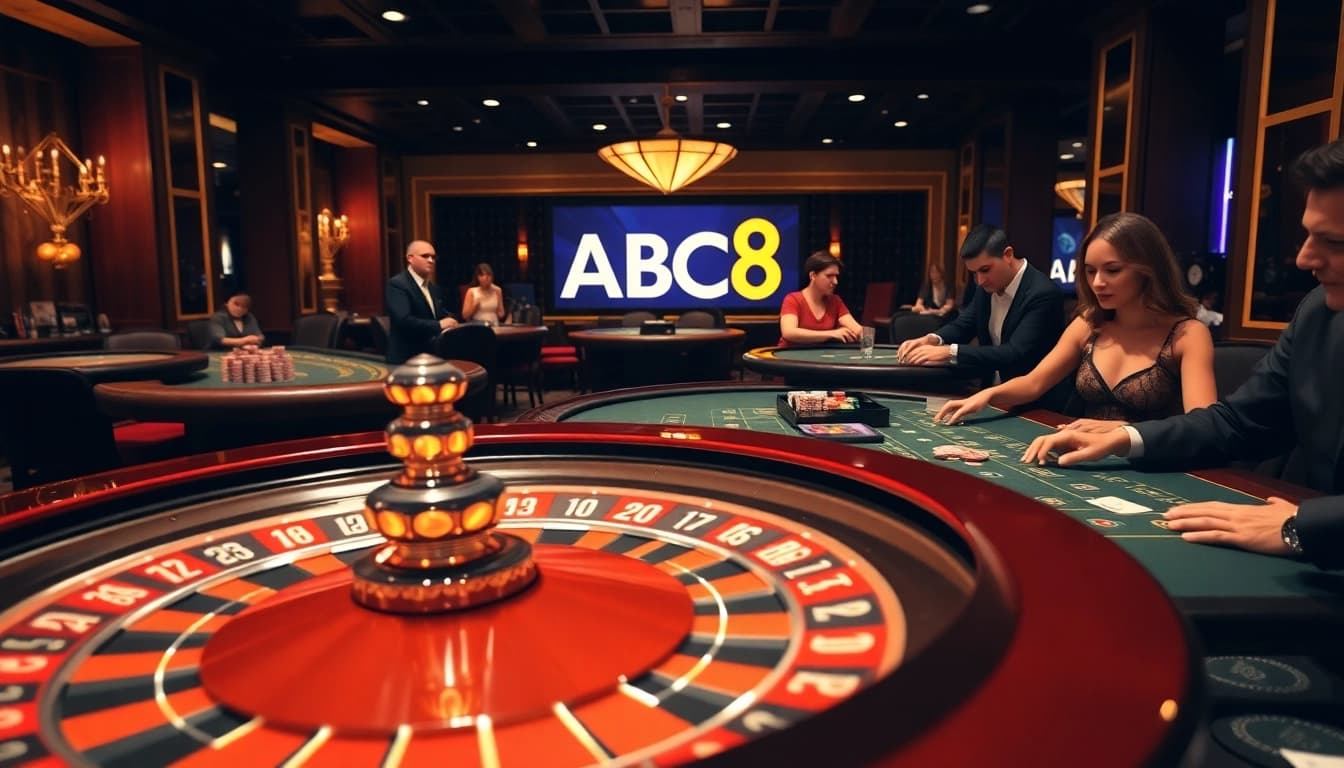 Experience the excitement of ABC8 at a luxurious casino featuring thrilling games and vibrant atmosphere.