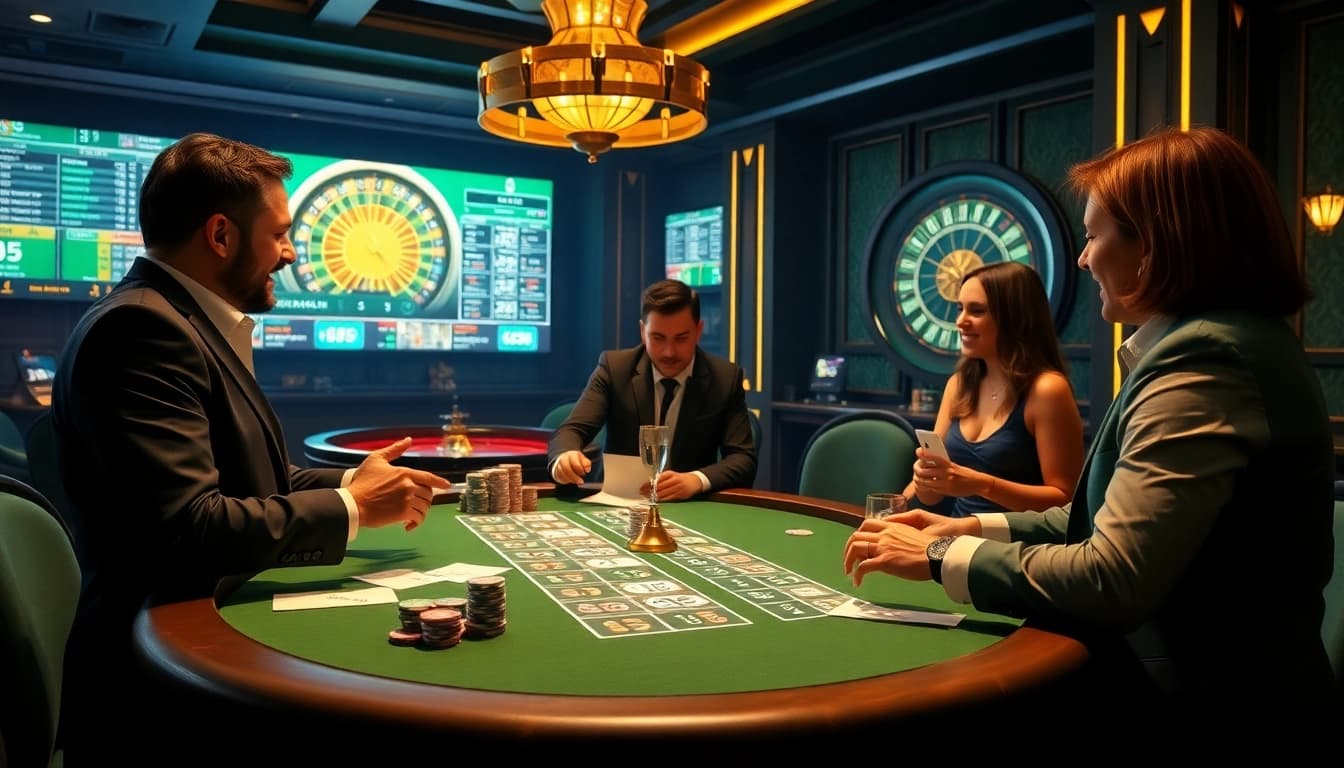 Experience thrilling Mix Parlay bets at a luxurious casino, capturing intense sports betting action.