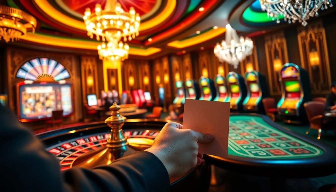 Des joueurs engagés vivent l'excitation d'un site de casino en ligne avec une roulette et du poker vibrants.