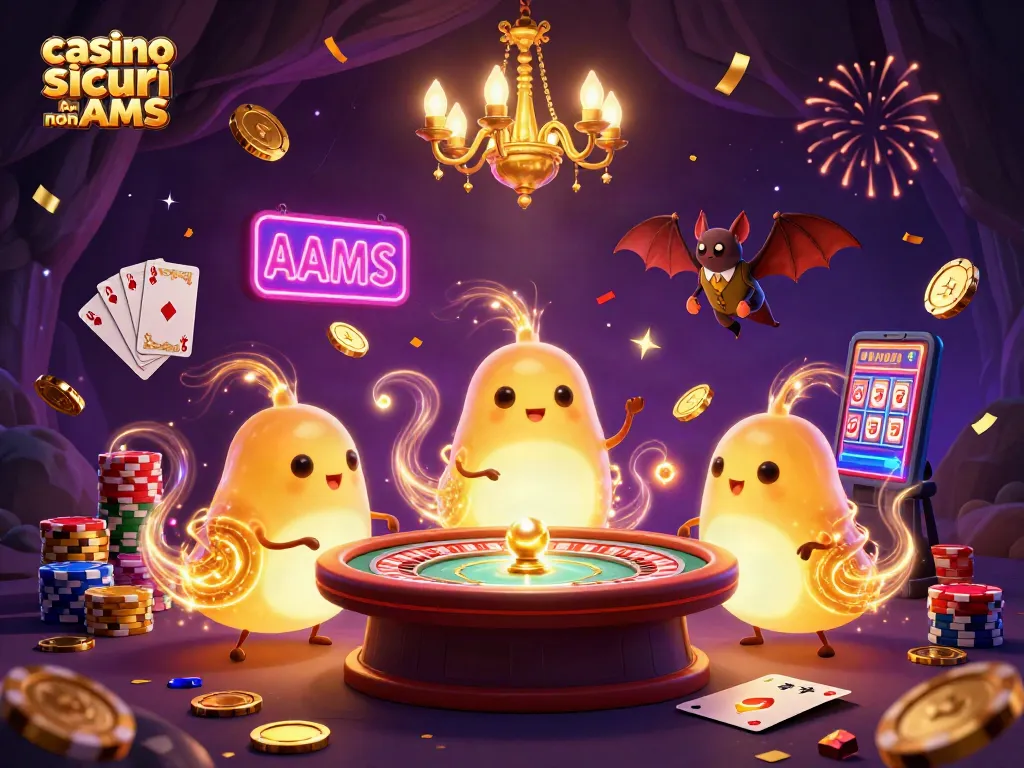 Scopri casino sicuri non AAMS con giochi vivaci e opportunità di vincita in un'illustrazione 3D