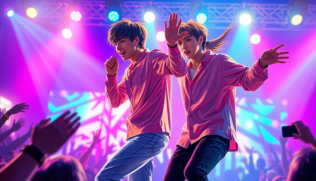 Catch the latest bts news with BTS members performing on stage amidst vibrant lights.