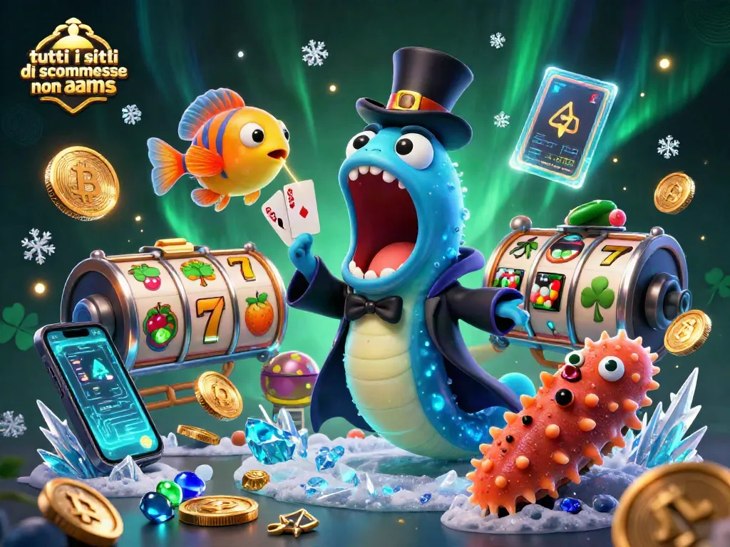 Esplora tutti i siti di scommesse non AAMS con un'illustrazione 3D vivace di creature marine nel mondo del gioco.