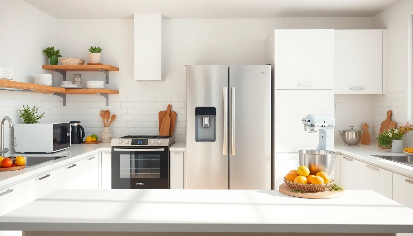 Showcasing an affordable appliance in a modern kitchen, emphasizing quality and style.