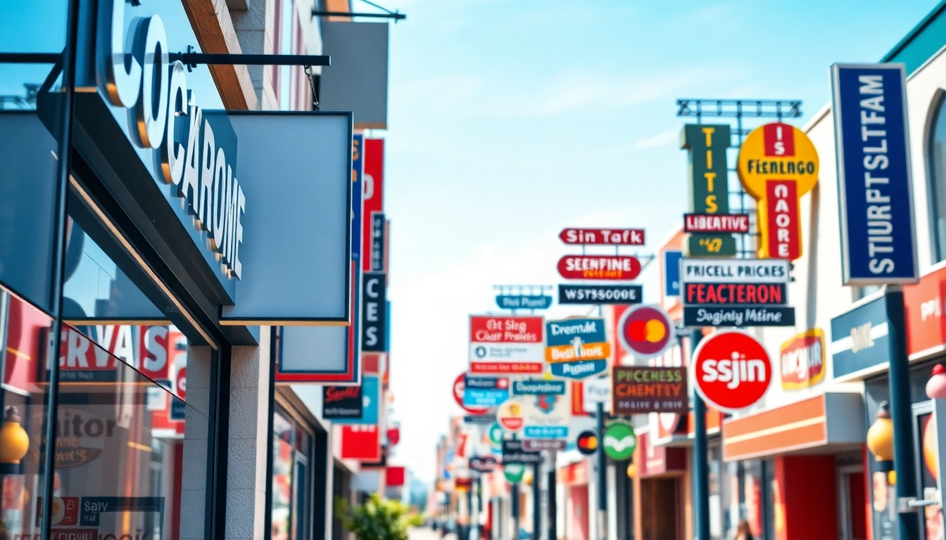 Engaging sign design showcasing a vibrant storefront sign in an urban setting.