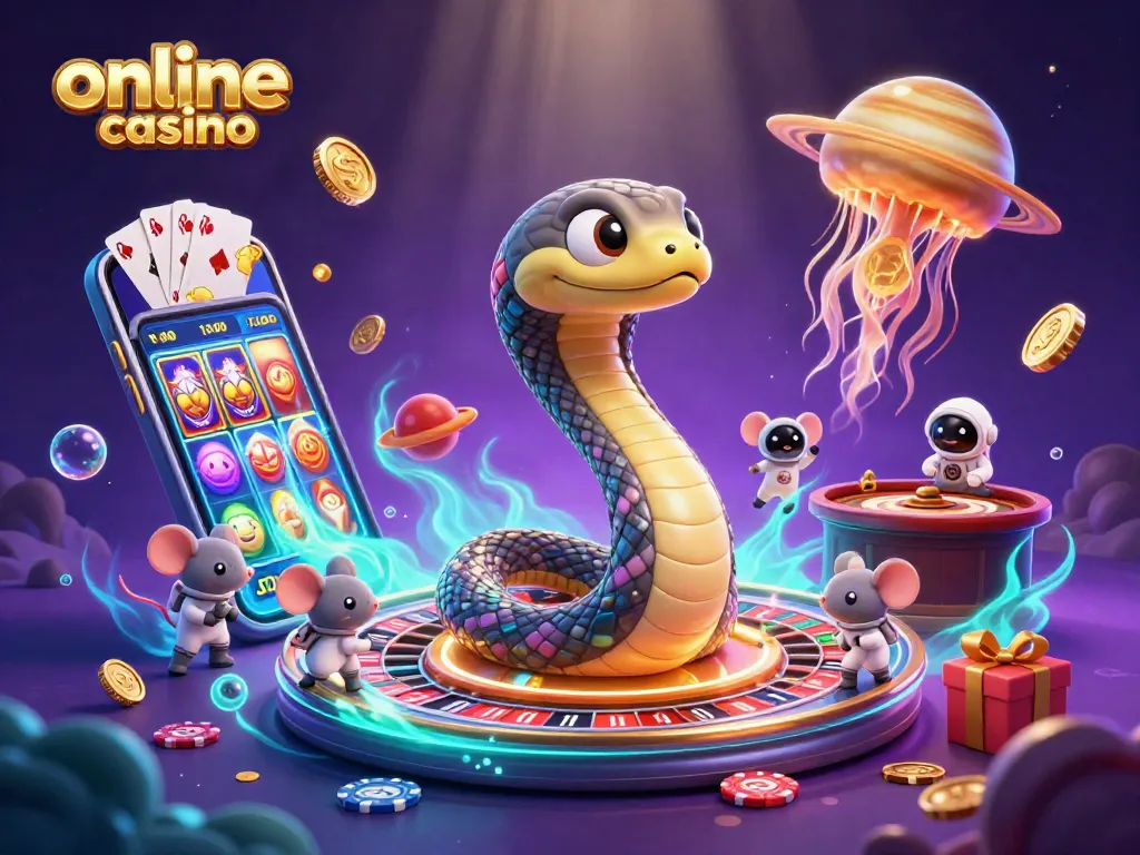 juega en un emocionante casino en línea observando una serpiente y astronautas apostando