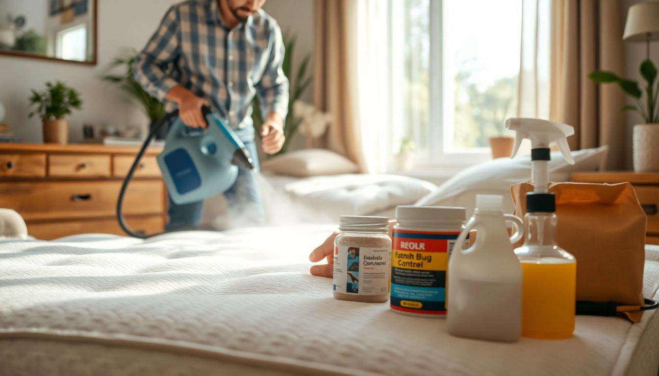 Demonstration of affordable bed bug control techniques by a professional exterminator.