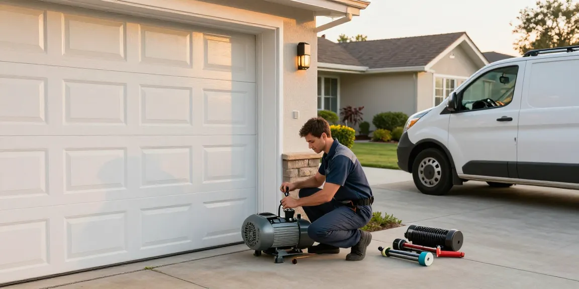 Technician performing roller door motor repair in Kiara, showcasing expert service.