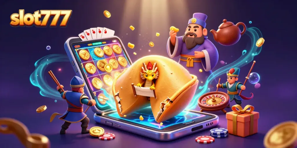 Memenangkan jackpot slot777 dengan keberuntungan dari cookie emas dan naga bijak.