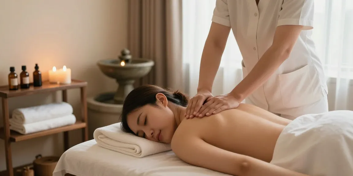Massage therapy session offering relaxation and rejuvenation in a tranquil spa setting