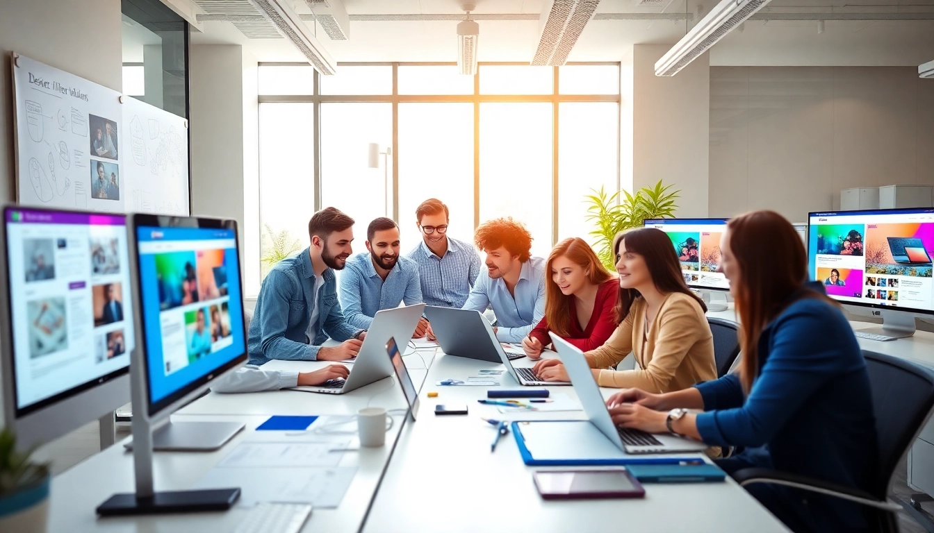 Hüsig Webdesign Marketing - Ein kreatives Team arbeitet gemeinsam an einem modernen Webdesign-Projekt.