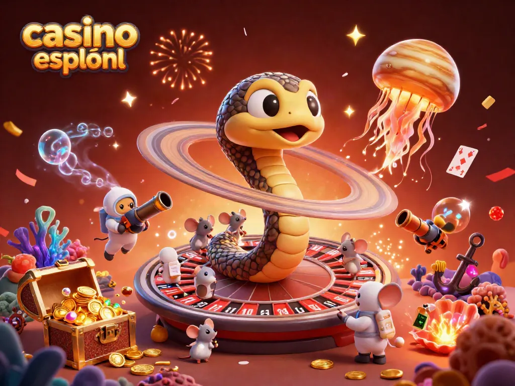 Juega en casino online español con divertidos personajes y elementos de casino.