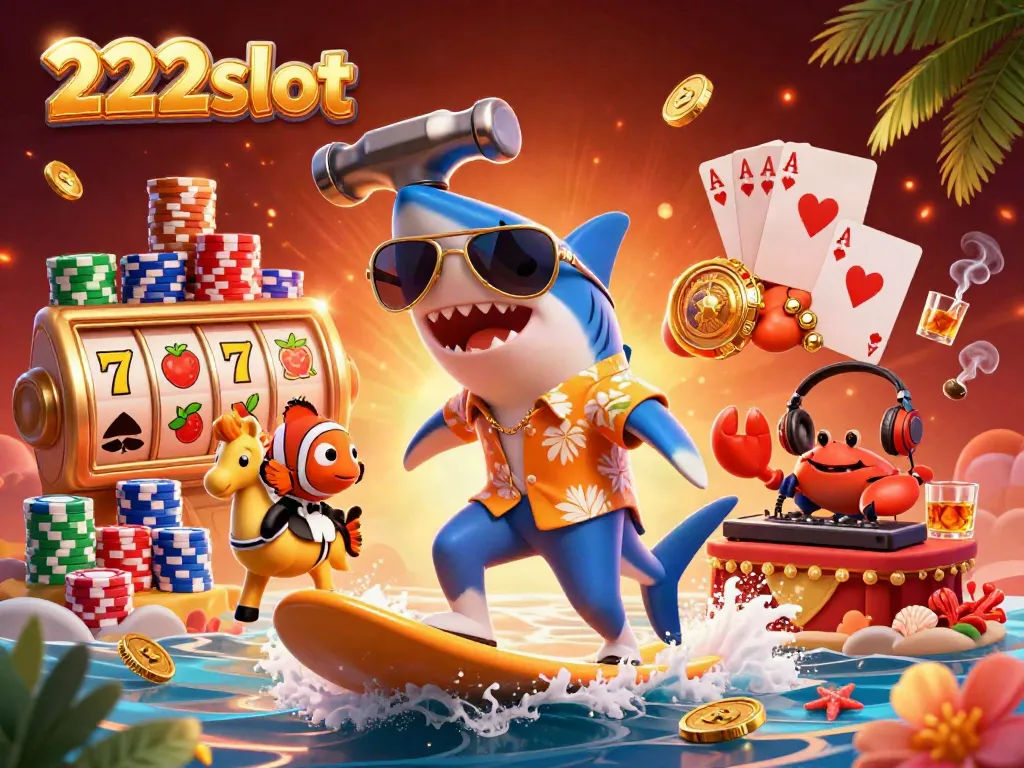 Aktivitas menarik di 222slot dengan karakter bertenaga berselancar di koin emas.