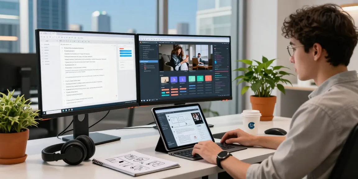 AI detector software in a modern workspace analyzing content moderation data and algorithms.