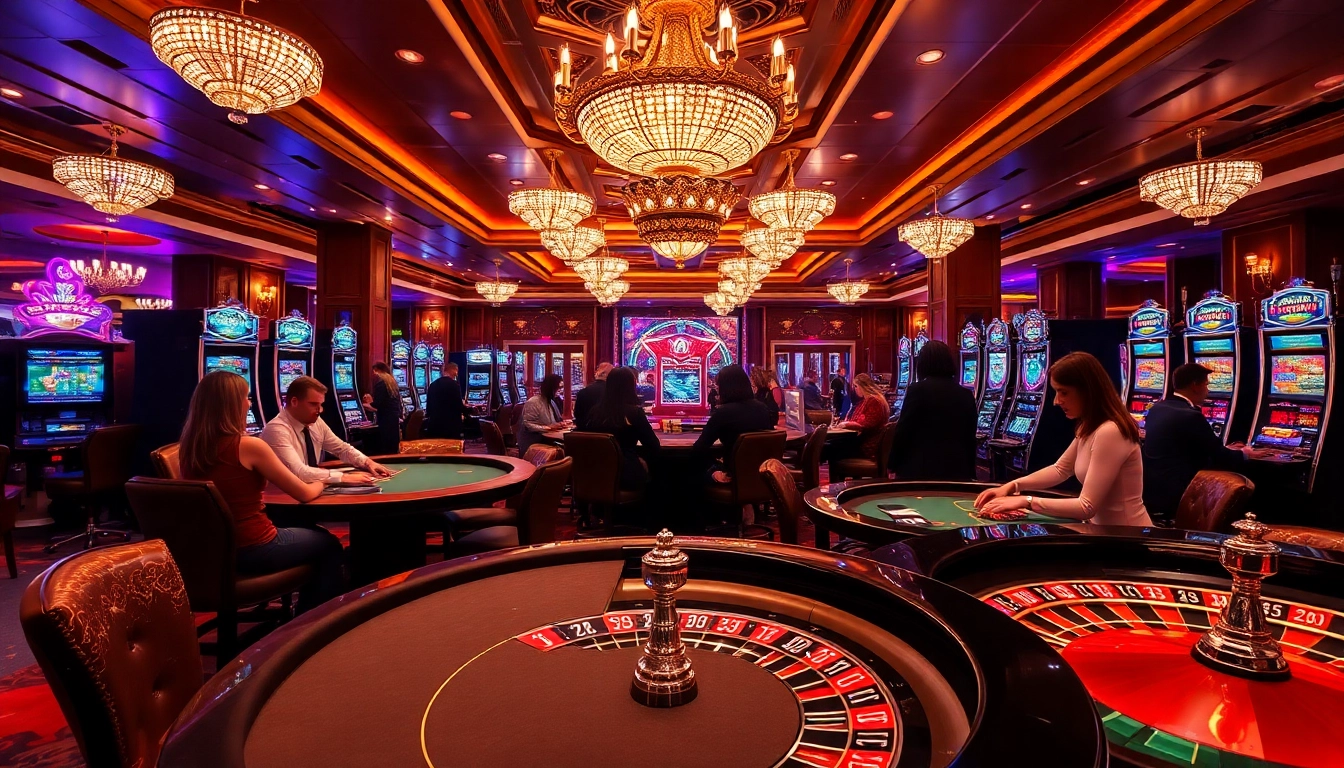 Experience high-stakes excitement at MMOO's vibrant casino with elegant players and thrilling games.