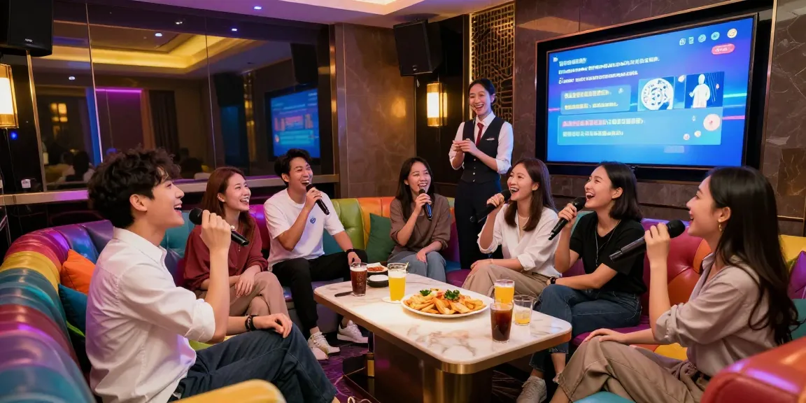 Enjoy a lively night at 인천쓰리노 with friends in a glamorous karaoke room.