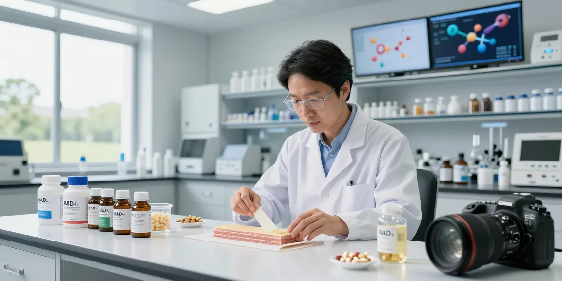 BPC 157 Benefits visible in advanced buccal strip technology research lab with layered strips and ingredients.