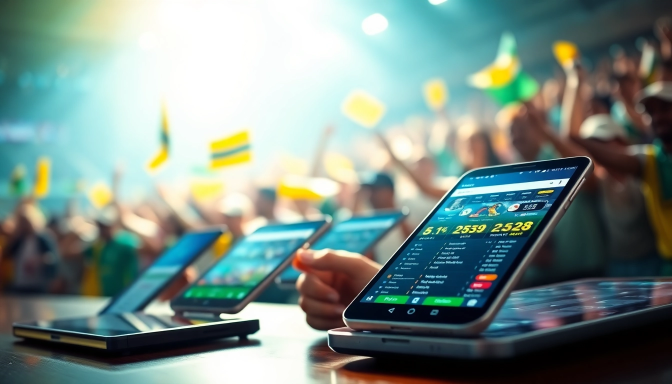 Engage with online sportsbooks India through vibrant digital devices in an energetic sports environment.