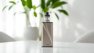 Vaporisieren leicht gemacht mit der eleganten vozol und stilvollem Design im Hintergrund.