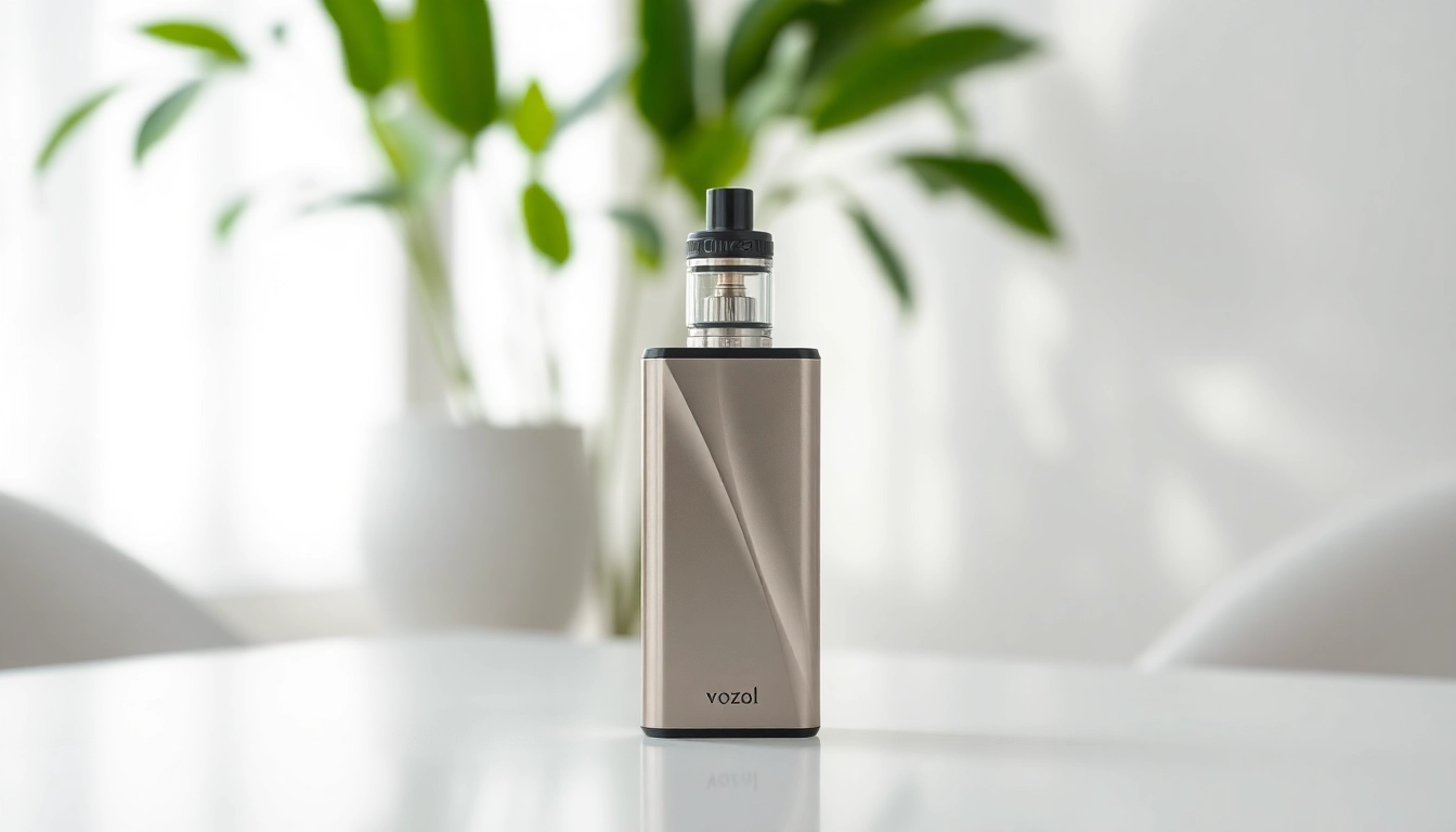 Vaporisieren leicht gemacht mit der eleganten vozol und stilvollem Design im Hintergrund.