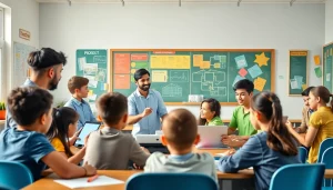 Students actively participating in an engaging Education environment with modern tools.