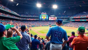 mlb중계를 즐기는 팬들로 가득한 야구 경기장 모습입니다.