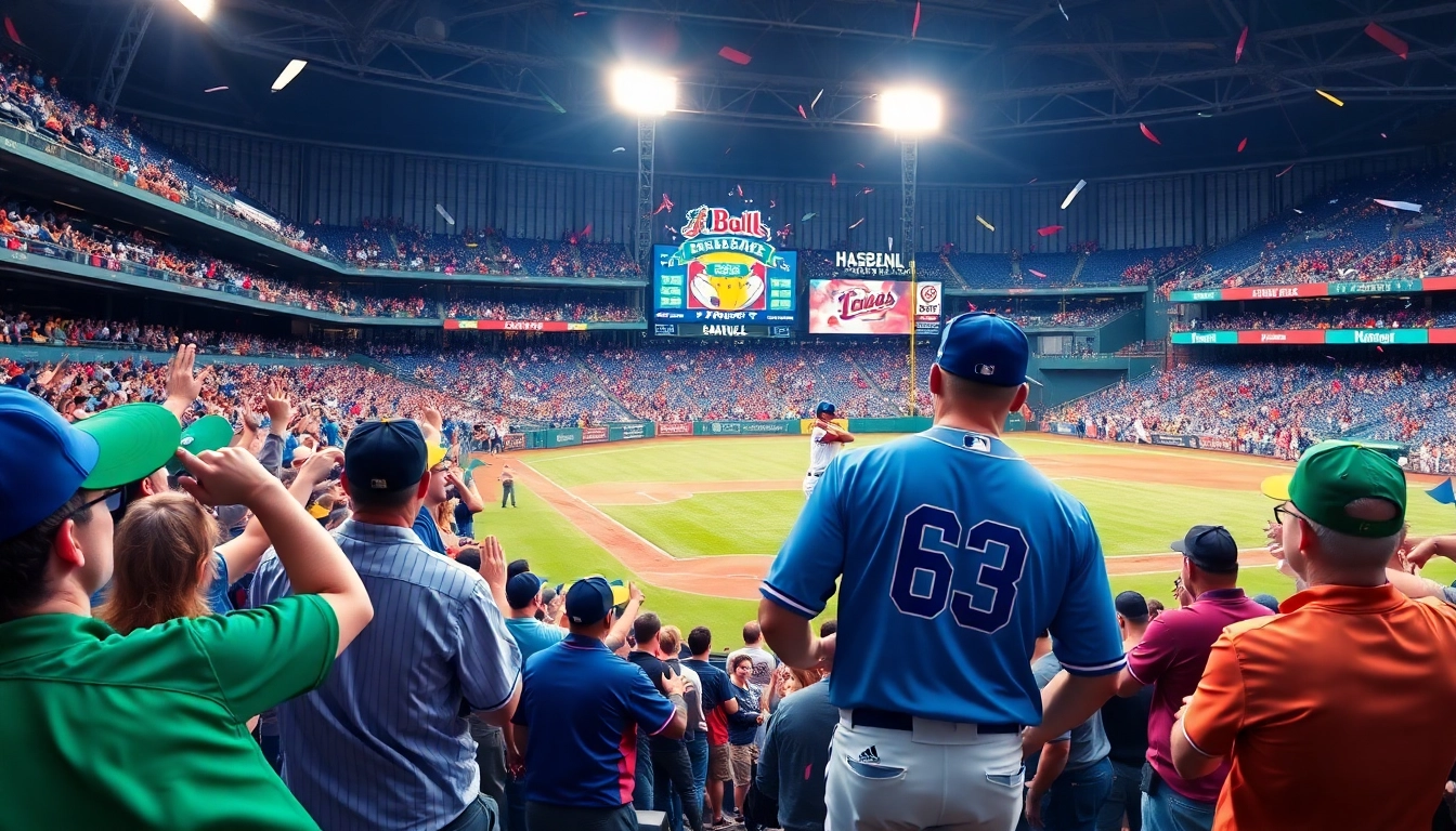 mlb중계를 즐기는 팬들로 가득한 야구 경기장 모습입니다.
