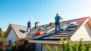 Showcasing professional roofing services being performed with expertise and care.