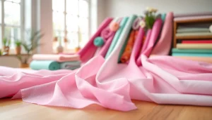 Mousseline stof in prachtige, zachte pastelkleuren met een elegante textuur.