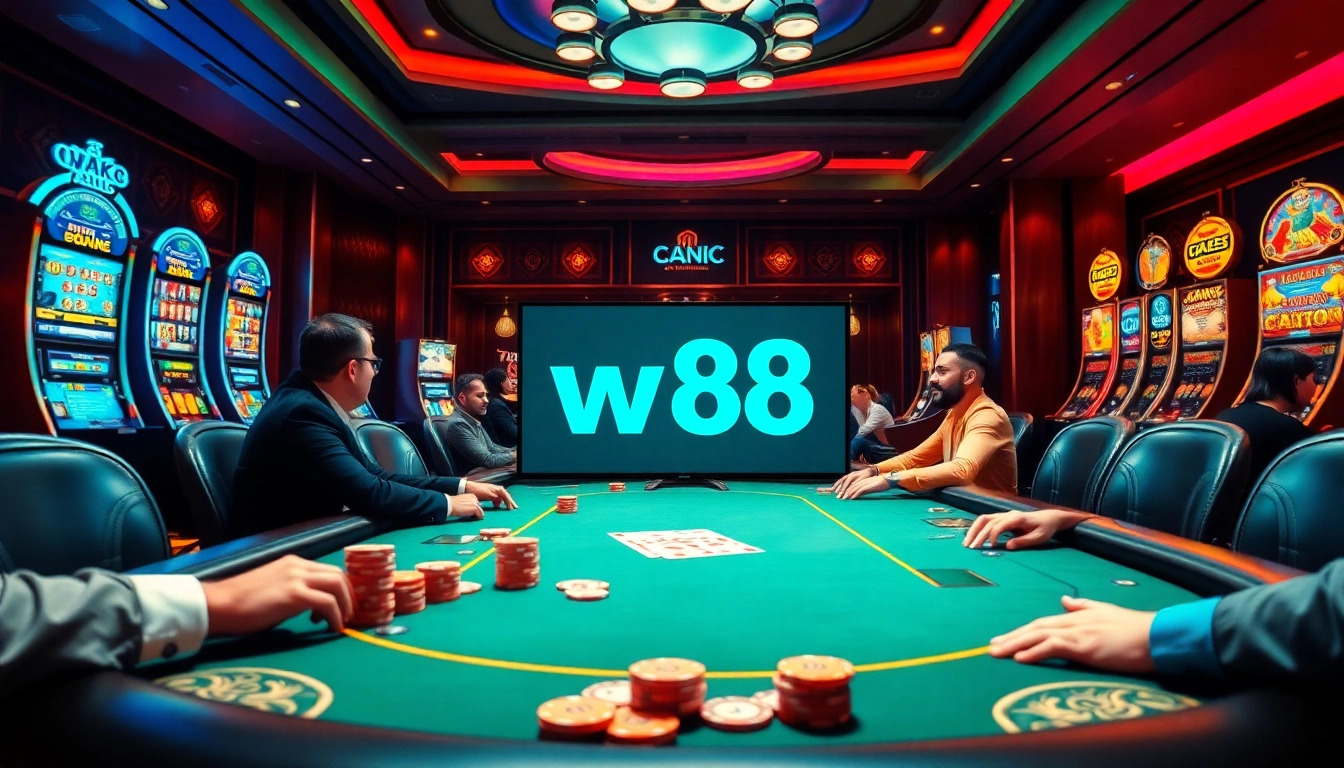 Experience the thrill of winning at W88 link with vibrant casino tables and games.