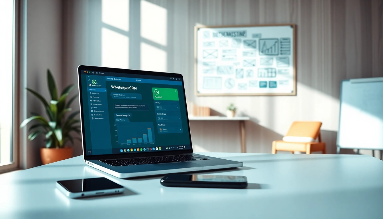 Boost customer interactions with WhatsApp Business CRM analysis on a digital workspace.
