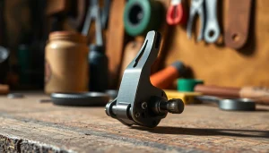 Where to buy wot trigger showcased in detail on a textured workbench for enthusiasts.