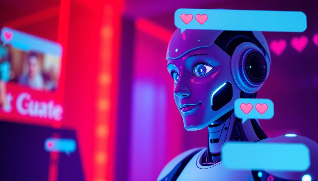 Engaging sex chat ai interaction with a friendly digital character.