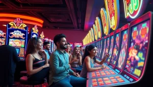 Kode4d slot gaming interface with vibrant slot machines and players enjoying the experience.