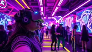 Interactive AI-driven gaming scene featuring sex games ai characters in a vibrant VR environment.