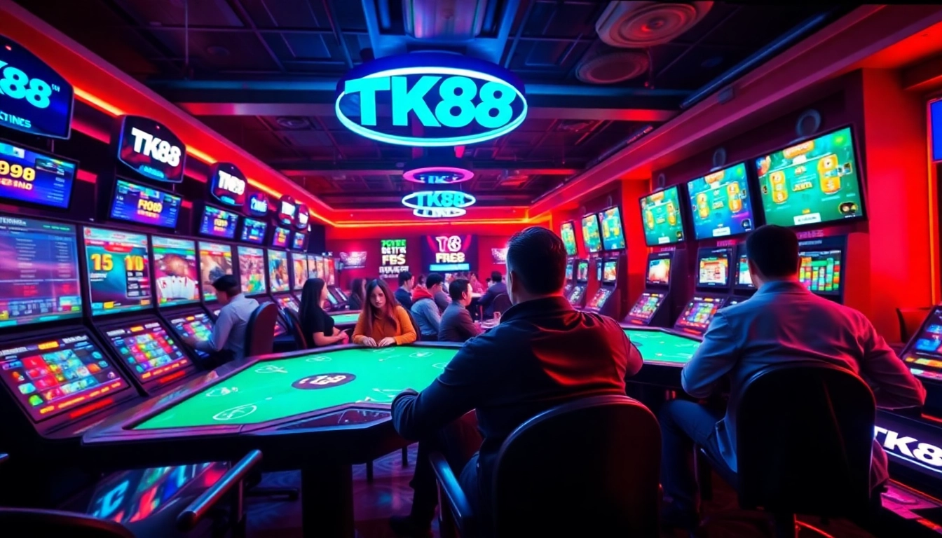 Experience the thrill of online gaming at tk88win.live with vibrant, dynamic casino scenes.