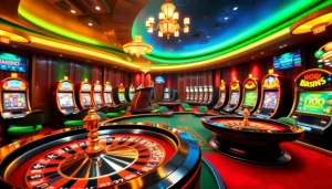 Excited players engaging at the WW88 casino with roulette and slot machines.
