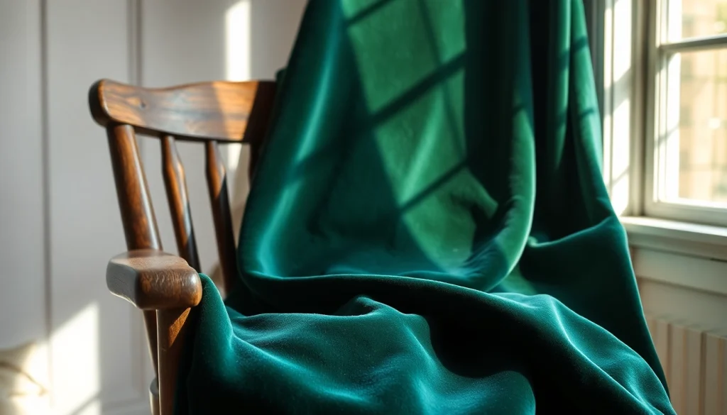 Bekijk stretch fluweel op een gestructureerde houten stoel met een zachte uitstraling.