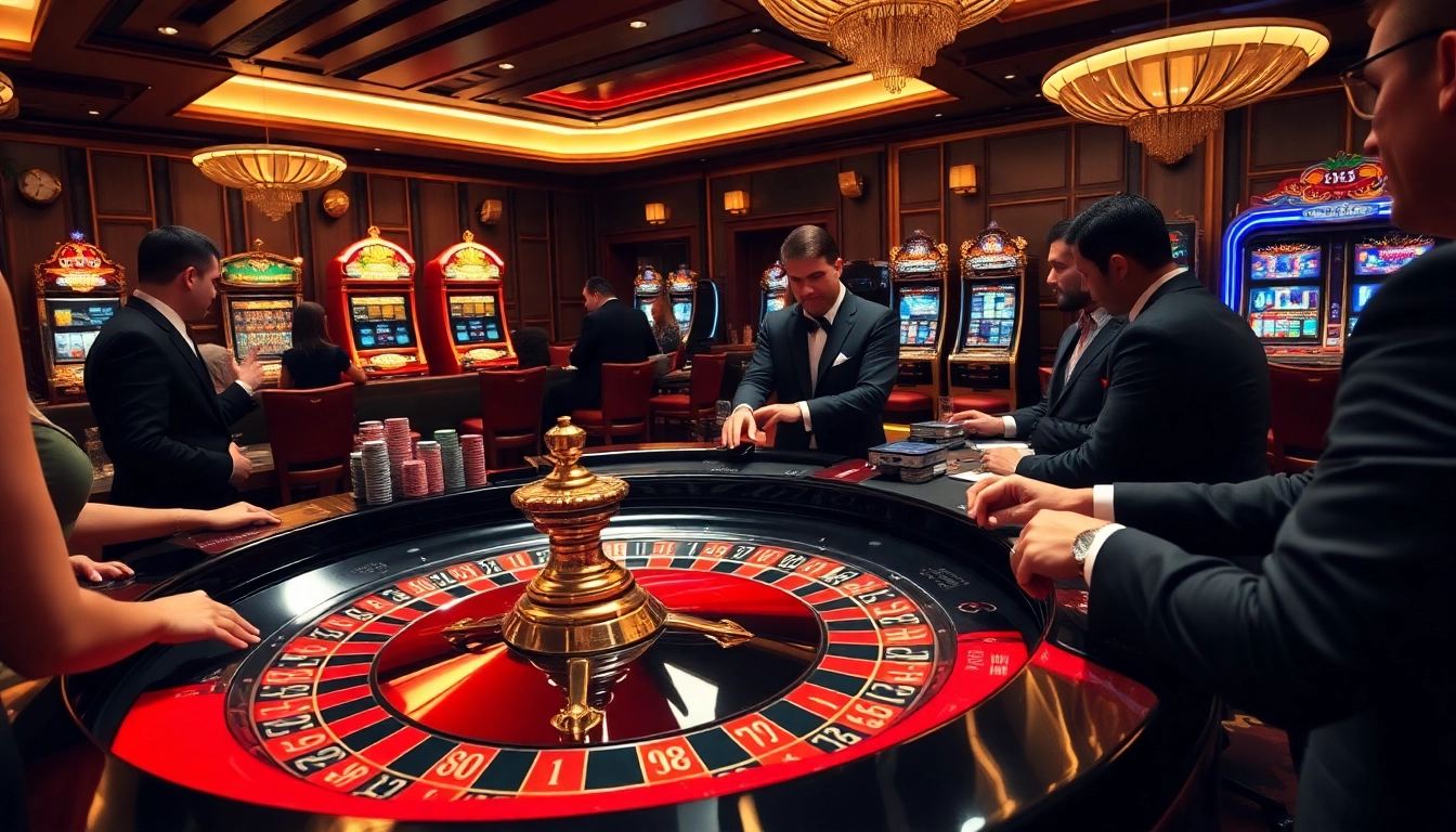Catch the thrill of a roulette game at mb66.nyc, showcasing vibrant casino excitement and luxury.