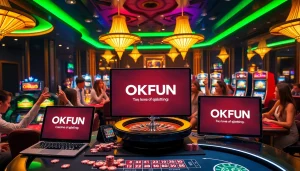 Experience the thrilling world of online gambling with OKFUN's dynamic interface and exciting casino atmosphere.