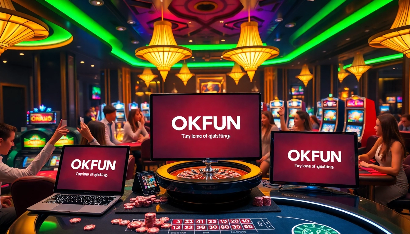 Experience the thrilling world of online gambling with OKFUN's dynamic interface and exciting casino atmosphere.