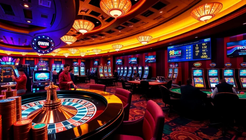 Experience thrilling gambling action at 98WIN with vibrant casino tables and thrilling games.