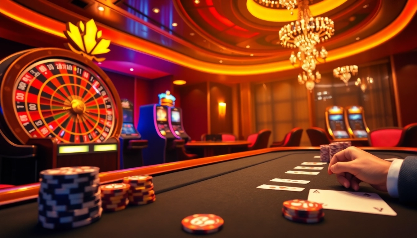 Experience the excitement of online gambling at dom88.us.com with vibrant roulette wheels and colorful slot machines.