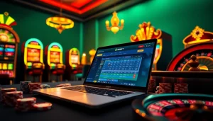 SBOBET betting interface surrounded by poker chips and casino elements, capturing the excitement of online gambling.