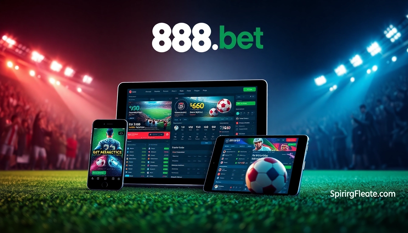 Experience online sports betting excitement with 888b.bet, featuring a modern platform design and dynamic match visuals.
