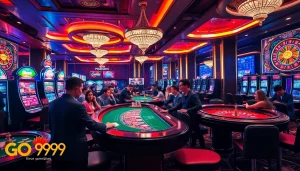 Experience the vibrant excitement of gambling at GO99, with lively roulette tables and slot machines.